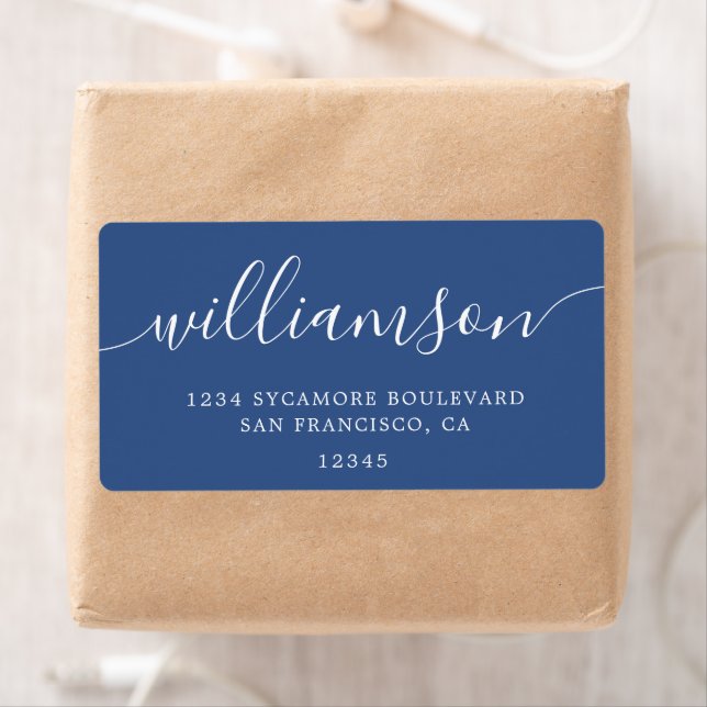 Modern Classic Blue Family Return Address (Insitu)