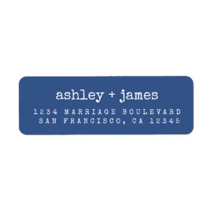 Modern Classic Blue Wedding Return Address