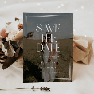 Modern Classic Bold Typography Wedding Full Photo Save The Date