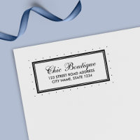 Modern Classic Border Polka Dot Business Address