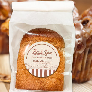 Modern Classic Brown Beige Bakery Shop  Classic Round Sticker