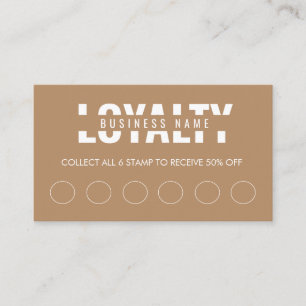 Modern Classic Brown Script Loyalty Card