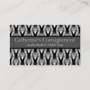 Modern Classic Business Card, Soft Metallic Grey Card