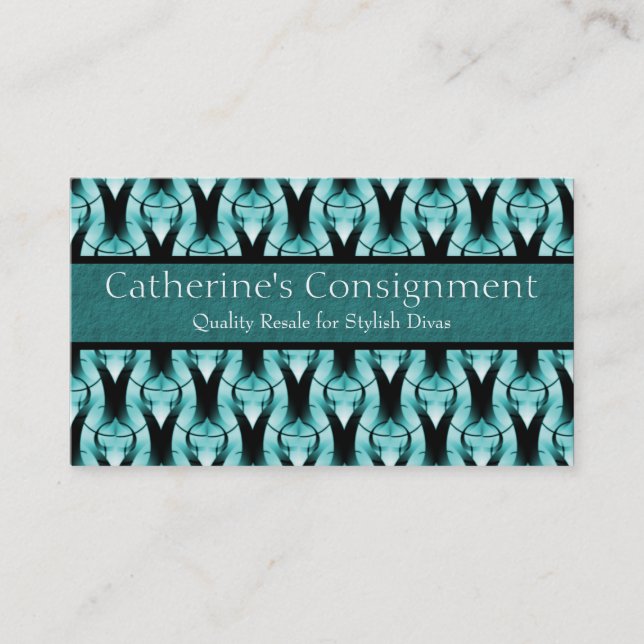 Modern Classic Business Card, Soft Teal Card (Front)
