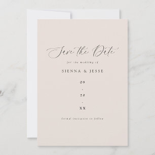 Modern Classic Calligraphy Script Taupe Photo Save The Date