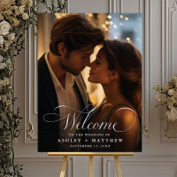 Modern Classic Calligraphy Wedding Welcome Photo