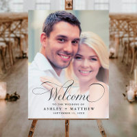 Modern Classic Calligraphy Wedding Welcome Photo