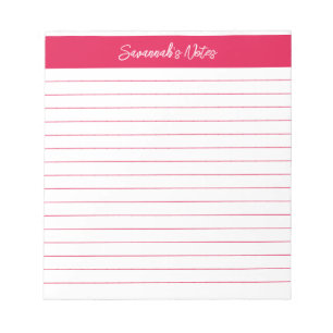 Modern Classic Cherry Red Script Personalised Notepad