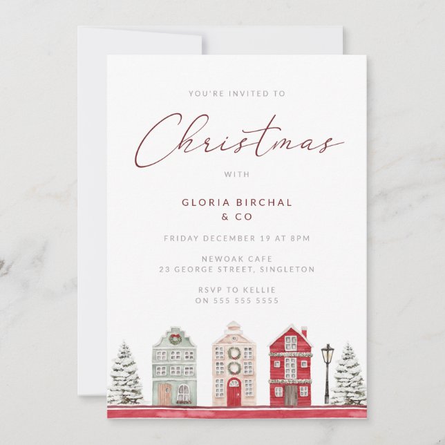 Modern Classic Christmas Party Celebration  Invitation (Front)