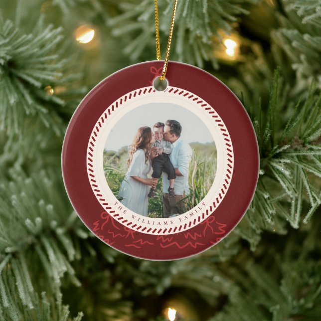 Modern Classic Christmas Photo Elegant  Ceramic Tree Decoration (Tree)