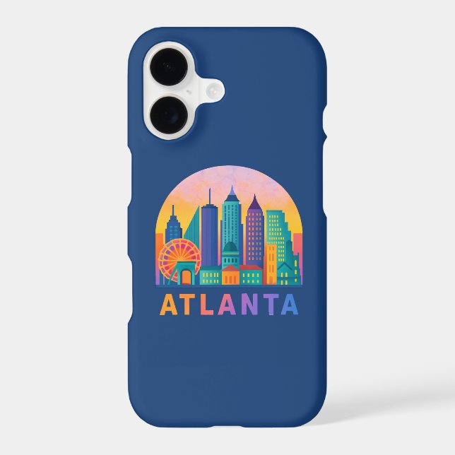 Modern Classic City Atlanta Skyline Blue (Back)