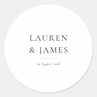 Modern Classic Couple Wedding Favour Sticker