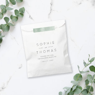Modern Classic Couples Names Thank You Wedding Favour Bags