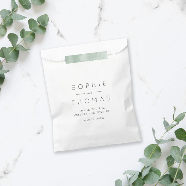 Modern Classic Couples Names Thank You Wedding Favour Bags (Creator Uploaded)