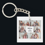 Modern Classic Custom 6 Family Photo Collage Key Ring<br><div class="desc">Feature up to 6 of your favourite family photos to make you smile through out the day! A fun way key chain for a family. Perfect for a family reunion and can be customised with the family names and/or dates.</div>