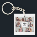 Modern Classic Custom 6 Family Photo Collage Key Ring<br><div class="desc">Feature up to 6 of your favourite family photos to make you smile through out the day! A fun way key chain for a family. Perfect for a family reunion and can be customised with the family names and/or dates.</div>