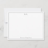 Modern Classic Dark Grey Monogram Name Minimalist