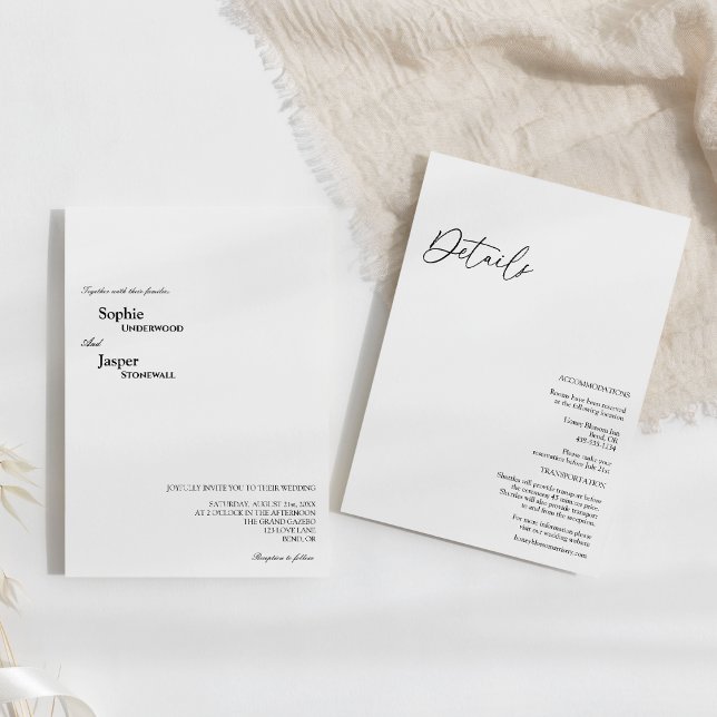 Modern Classic Details All In One Wedding Invitation (Creator Uploaded)