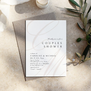 Modern Classic Elegance Calligraphy Couples Shower Invitation