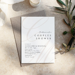 Modern Classic Elegance Calligraphy Couples Shower Invitation