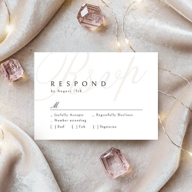 Modern Classic Elegance Calligraphy Wedding RSVP Card (Modern Classic Elegance Calligraphy Wedding RSVP)