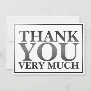 Modern Classic Elegant Black Printed Thank You  