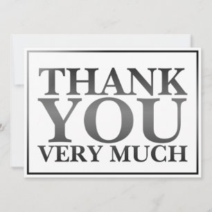 Modern Classic Elegant Black Printed Thank You  
