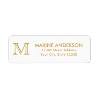 Modern Classic Elegant Faux Gold Monogram
