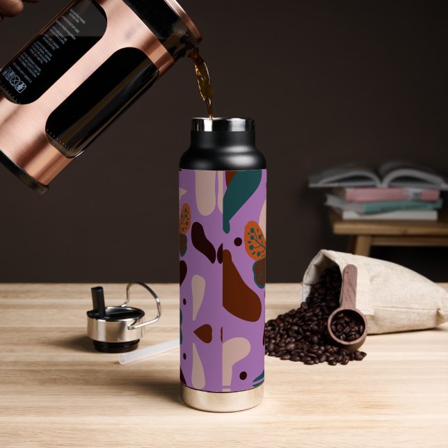 Modern Classic Elegant Rustic Boho  Water Bottle (Coffee)