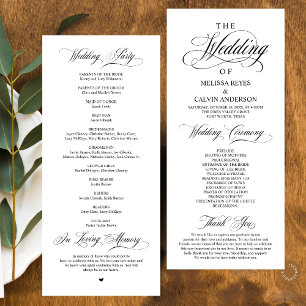 Modern Classic Elegant Wedding Ceremony Programme