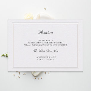 Modern Classic Elevated Pearl Wedding Reception Enclosure Card