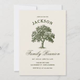 Modern Classic Family Reunion Tree Green Invitation