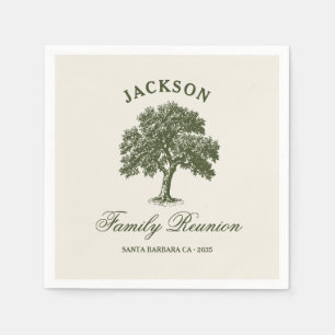 Modern Classic Family Reunion Tree Napkin