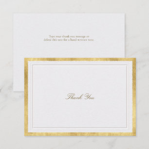 Modern Classic Faux Gold Pearl Formal Wedding Thank You Card