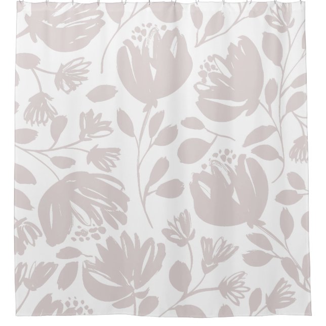 Modern classic flower Light colour pink and white Shower Curtain (Front)