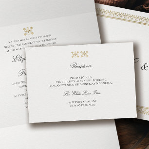 Modern Classic Formal Golden Lys Ivory Wedding Enclosure Card