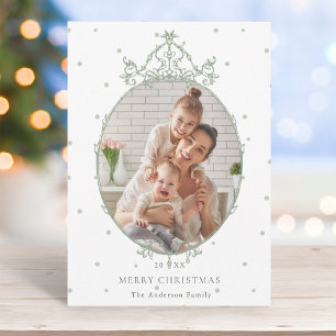 Modern Classic Frame Merry Christmas Photo Holiday Card