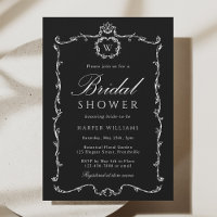 Modern Classic French Frame Bridal Shower Black