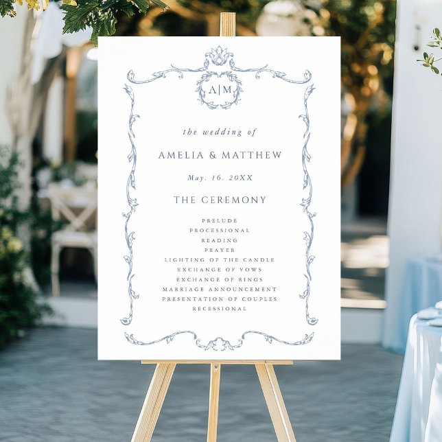 Modern Classic French Wedding Ceremony Program  Poster (Creator Uploaded)