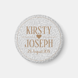Modern Classic Gold Wedding elegant Pattern Magnet