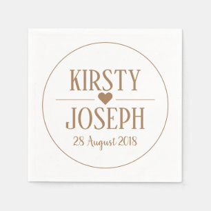 Modern Classic Gold Wedding Napkin