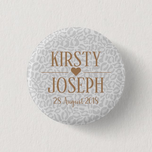 Modern Classic Gold Wedding Pattern 3 Cm Round Badge (Front)