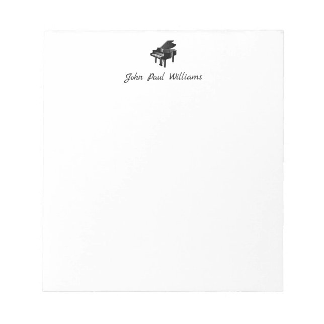 Modern Classic Grand Piano Music Calligraphy Name Notepad (Front)