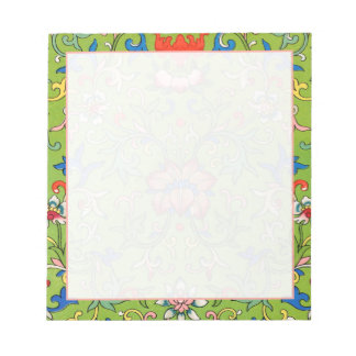 Modern Classic Green Chinoiserie Notepad