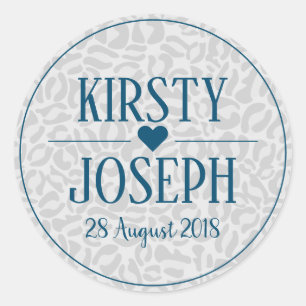 Modern Classic Grey leopard Print Wedding Sticker