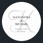 Modern Classic Grey Monogram Wedding Round Sticker<br><div class="desc">These elegant wedding stickers have a stylish soft grey monogram,  and a white background.</div>