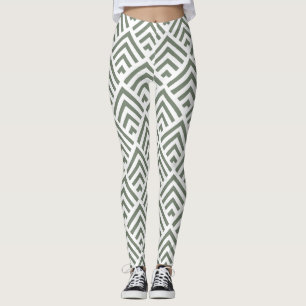 Modern classic grey white pattern geometric leggings