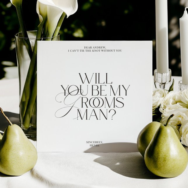 Modern Classic Groomsman Proposal Card (Modern Classic Groomsman Proposal Card)