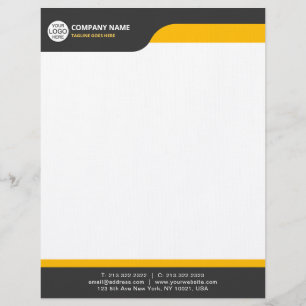 Modern Classic Letterhead with Bold Yellow
