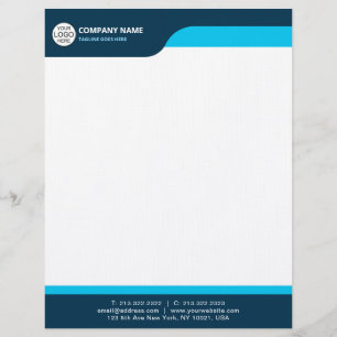 Modern Classic Letterhead with Elegant Blue Tones